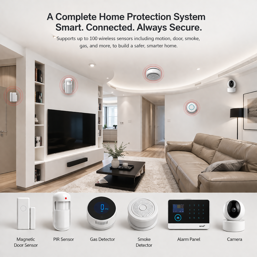 Wireless Home Alarm System with PIR Motion Sensor