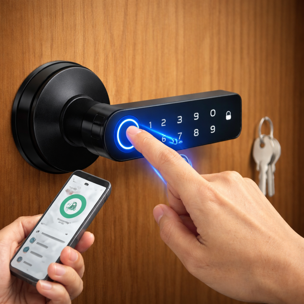 Waterproof Fingerprint Smart Door Lock with Bluetooth & 100 Password Storage (IP65)