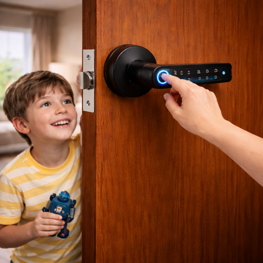 Waterproof Fingerprint Smart Door Lock with Bluetooth & 100 Password Storage (IP65)