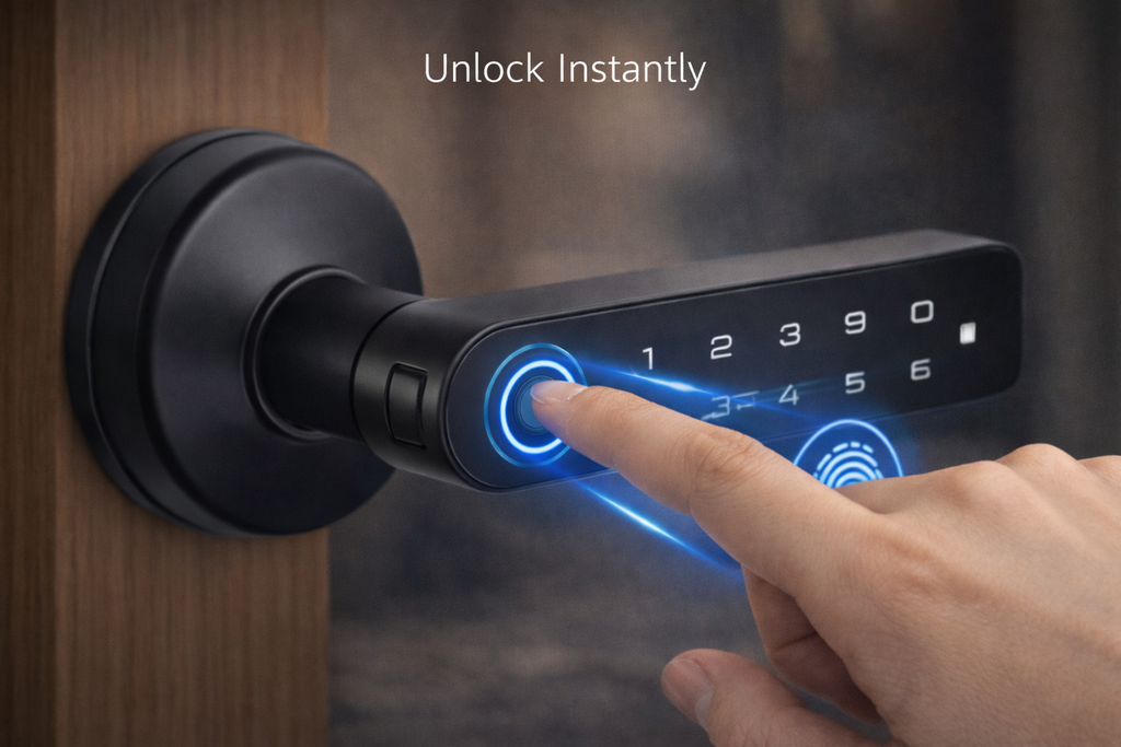 Waterproof Fingerprint Smart Door Lock with Bluetooth & 100 Password Storage (IP65)